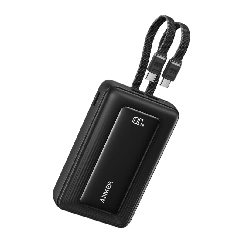 Anker Zolo Powerbank 20.000 mAh, 45 W, mit zwei fest verbauten USB-C-Kabeln