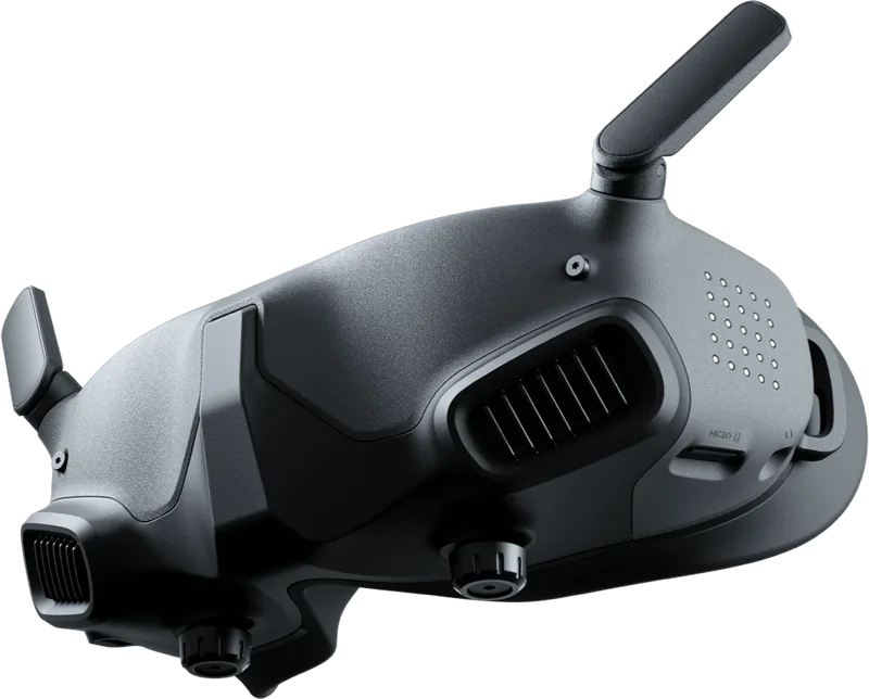 DJI Goggles 2: FPV-Brille mit ausgeklappten Antennen, wie sie in der Pro-View Combo enthalten ist