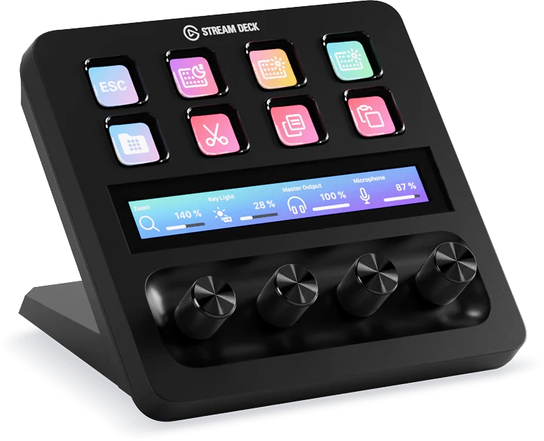 Elgato Stream Deck + — Bedienpult mit 8 Tasten, 4 Drehreglern und Touchleiste
