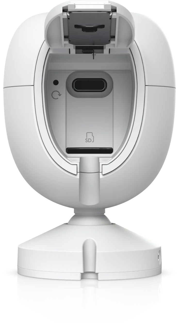 Rückseite der UniFi G6 Instant mit abnehmbarer Magnethalterung und USB-C-Anschluss