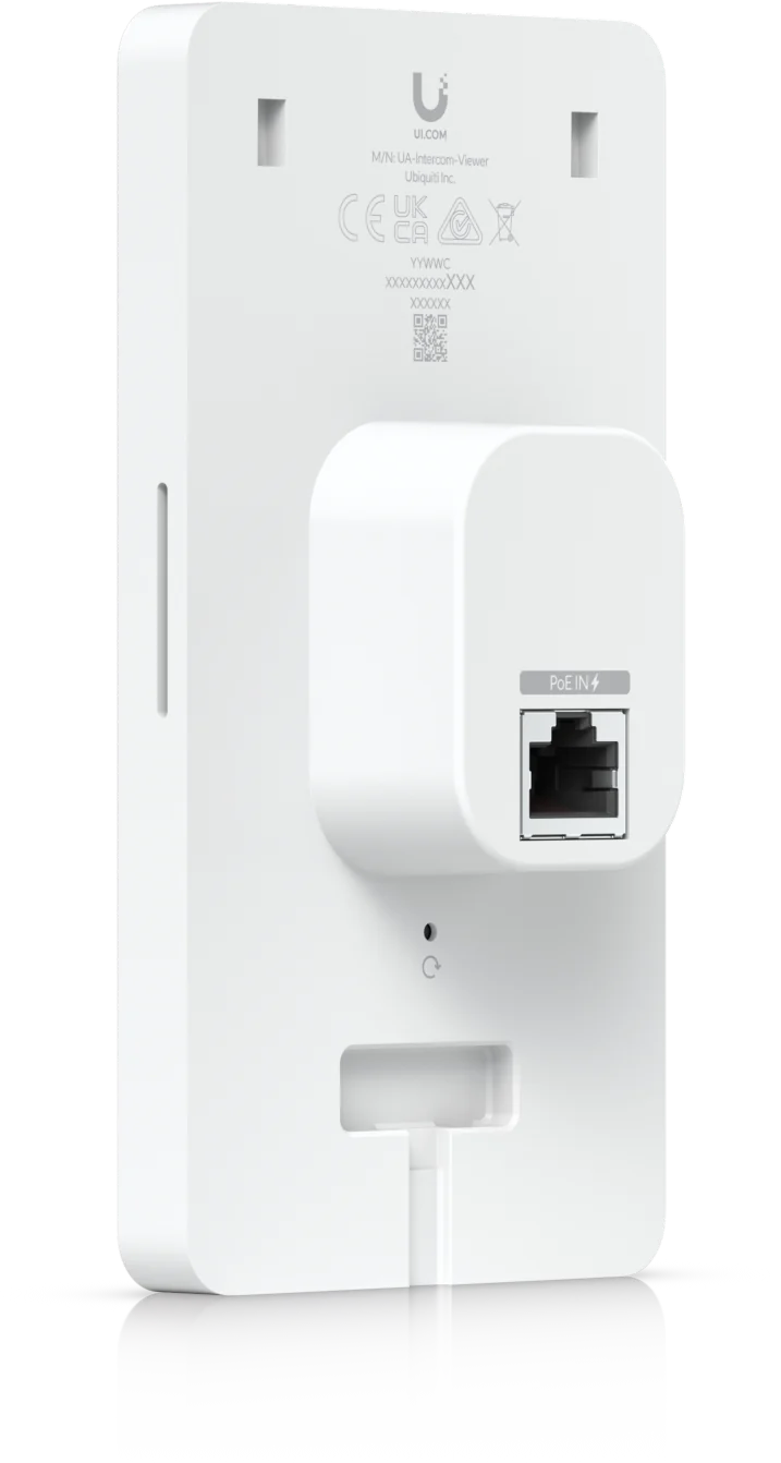 Rückseite des UniFi Intercom Viewer mit einer einzelnen RJ45-Netzwerkbuchse